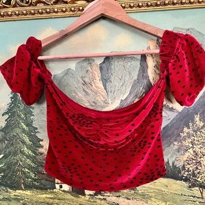 Express off shoulder crop top